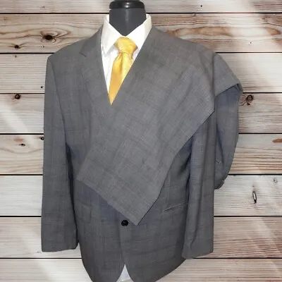 Hugo Boss The James 4 Sharp6 Super 100 Plaid Suit 100% Virgin Wool • $100