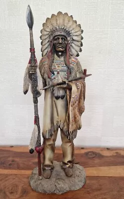 Native American Figure  Sitting Bull  / Indian Chief  34 Cm Tall • £45