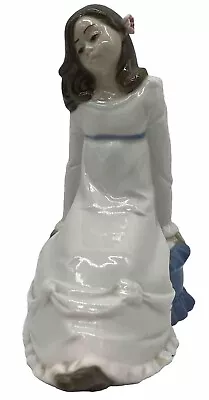 Enrique Nadal Porcelain Girl Sitting On A Cushion Figurine 1987 Very Sweet • $21.21