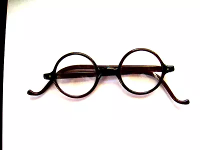 Vintage Round Dark Brown Plastic Eyeglasses Spectacles Wellsworth HARRY POTTER • $45