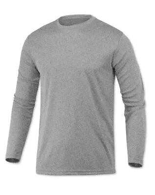 Microfiber Long Sleeve Fishing Shirt UPF 50 HEATHER GRAY • $15.99