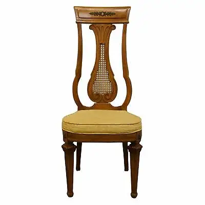 Thomasville Italian Style Carved Walnut Caned Back Dining Chairs- Set Of 4 • $999