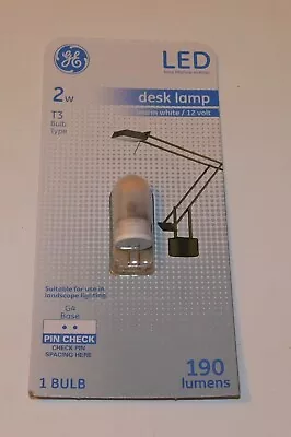 GE Lighting Frosted G4 Base T3 LED Desk Lamp Warm White 2W 190 Lumens • $7.39