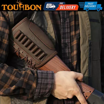 Tourbon Shooting Ammo Pouch Cheek Riser Rest Rifle Stock Cover Leather-Clearance • $39.99