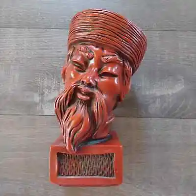 Universal Statuary Corp Vintage Asian Emperor Bust Chalkware Sculpture • $60