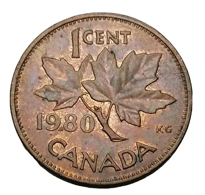 Canada 1 Cent 1980 Bronze Coin Elizabeth II C493 • £2.99