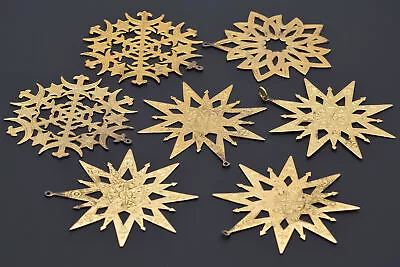 Lot Of 7 1970's MMA Metropolitan Museum Of Art Gold Vermeil Star Ornaments • $395