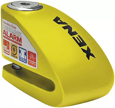 Xena XX-6 Motorcycle Disc Lock With Alarm - Yellow XX6 XX-6-Y 10-0102 • $77.36