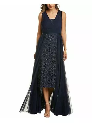 AIDAN MATTOX Womens Navy Sleeveless Below The Knee Evening A-Line Dress 4 • $44.99