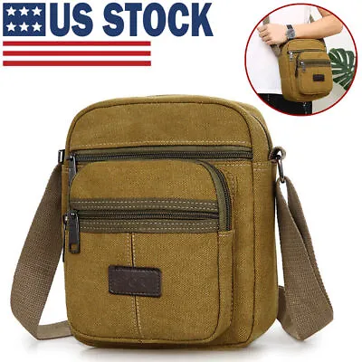 Men's Canvas Messenger Bag Waterproof Handbag Cross Body Tote Shoulder Satchell • $9.99