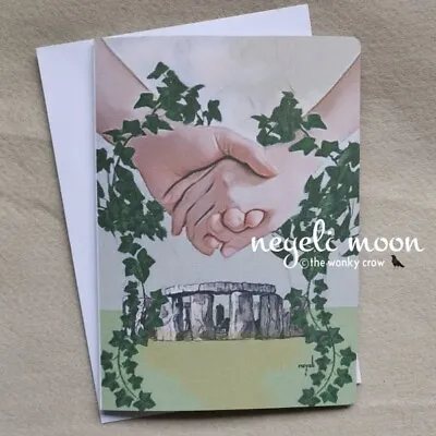 Pagan Stonehenge Handfasting Card Handfasting Wedding Anniversary By Neyeli • £2.50