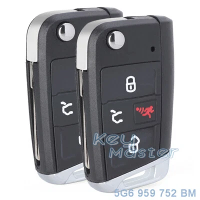 $73.42 • Buy 2x For Volkswagen VW Jetta Tiguan Golf GTI Smart Remote Key Fob 5G6 959 752 BM