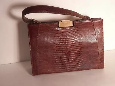 Vintage Lizard Purse By Vassar Snap Closure Short Handle Great Condition • $49.95