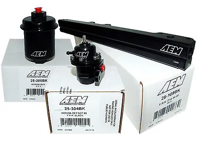 AEM High Volume Fuel Rail + Adj Pressure Regulator + Filter Honda D16Y8 • $451.85