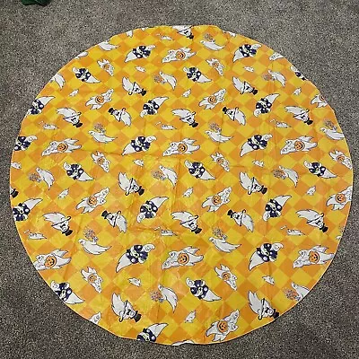 VINTAGE 58” Round Vinyl Halloween Tablecloth Ghosts Halloween Party • $15