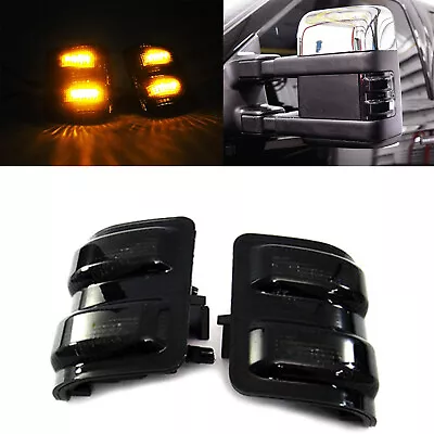 2x BLACK Side Mirror LED Turn Signal Light For Ford F250 F350 F450 Super Duty • $26.99