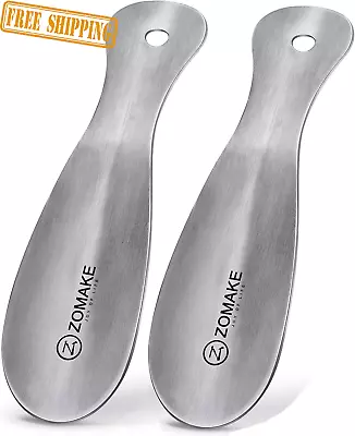 2 Pack Metal Shoe Horn Small Shoehorn Set 7.5  Stainless Steel Travel Shoe Horns • $11.93