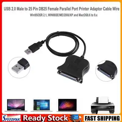 £3.77 • Buy USB 2.0 Male To 25 Pin DB25 Female Parallel Port Printer Adaptor Cable Wire Hot