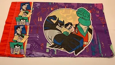 Vintage 1990s Batman Pillowcase Robin Joker Two Face Riddler DC Comics Animated • $12