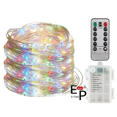 50-100 LEDs Battery Operated Mini LED Copper Wire String Fairy Lights W/ Remote • $7.59