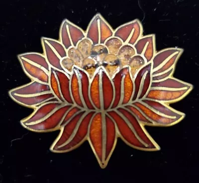 Vintage 1985 Mma Museum Reproduction Enamel Flower Brooch/pin 1 3/8  • $15.95