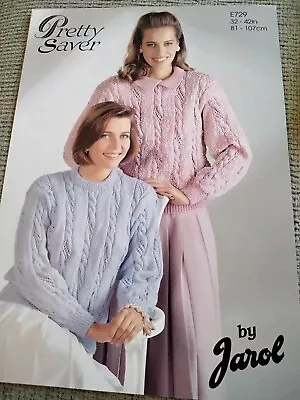 £1.09 • Buy Jarol Knitting Pattern E729. Ladies Sweater With Cable Panel. DK. 32-42  Chest