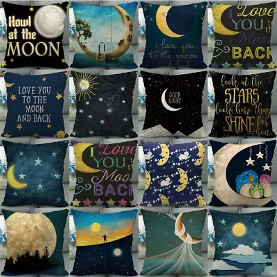 I Love You To The Moon And Back Stars Inspirational Pillow Case Cushion Covers • £4.03