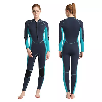 Women Full Wetsuit Zip 3mm Neoprene Swim Diving Surfing Snorkeling Long Sleeve • $32.29