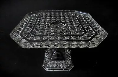 Vintage Campbell Jones 9  Square EAPG Cake Stand / Pedstal Cake Plate • $35