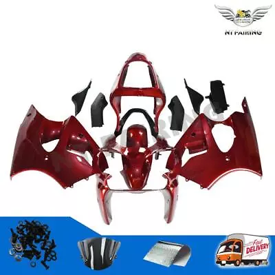 FD Injection Red Fairing Fit For Kawasaki 2000-2002 ZX6R & ZZR600 2005-2008 A049 • $439.99