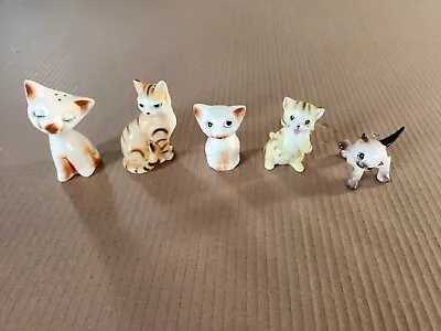 Vintage Cat/Kitten Ceramic/Porcelain Figurines Statues Lot Of 5 • $26