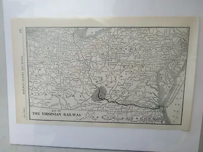 Original Vintage Map Of The Virginian Railway - 1910 • $20