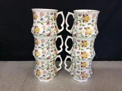 6 Mugs In The Haddon Hall Chintz Original Colours • £39