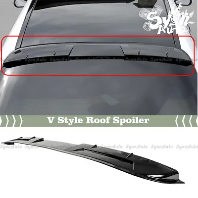 Fit 15-2021 Mercedes Benz W205 Sedan Gloss Black V Style Roof Spoiler Visor Wing • $64.99