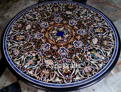 48 Inches Round Marble Restaurant Table Antique Design Inlaid Dining Table Top • $2911.50