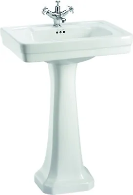 £175 • Buy Burlington Contemporary Medium Basin & Pedestal B1 & P1 With/Without Towel Rail