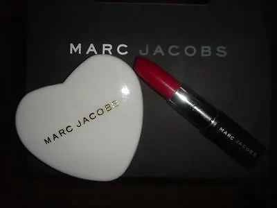 Marc Jacobs White Heart Mirror Compact+lipstick Pen Set • $139