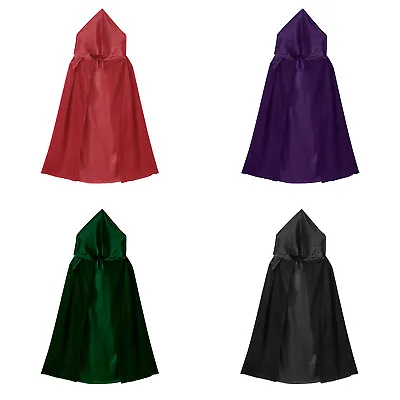 Kid Girls Boy Devil Hooded Cloak Witch Cape Wizard Halloween Costume Fancy Dress • $6.52