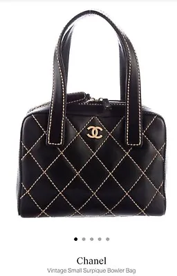Chanel Vintage Quilted Bowler Handle Bag • $1575