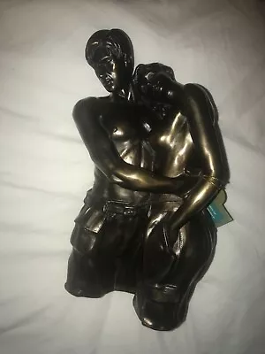 Man & Woman Lovers Embrace Art Sculpture Bronze Semi-Nude Cold Cast Bronze • £30