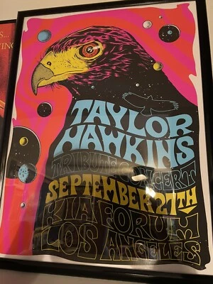$120 • Buy Taylor Hawkins Tribute Concert Poster 9/27/22 Foo Fighters Scott James Poster