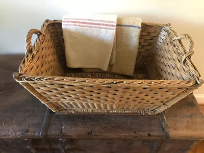 Vintage Wicker French Laundry Basket Large Size • $249