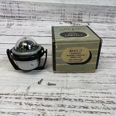 Vintage Airguide  Marine Compass Chrome Model: 77 Used • $29.95