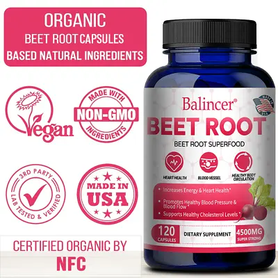 Beetroot Extract 2500mg Capsules High Strength Vegan Stronger Strength • £7.75