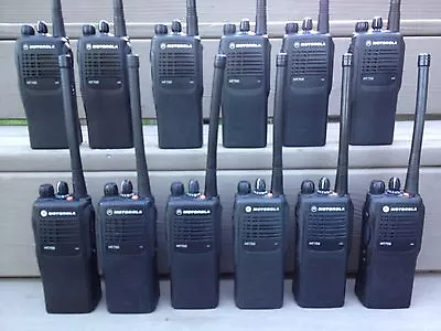 (12) MOTOROLA HT750 TWO WAY PORTABLE RADIOS VHF 136-174MHz 16ch AAH25KDC9AA3AN • $3000