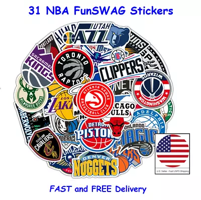 Complete NBA Basketball Team Logo Decal Sticker SWAG Walls Laptop Car Mirror • $8.88