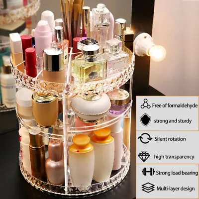 £14.99 • Buy 360 Rotating Cosmetic Storage Box Makeup Organizer Perfume Display Stand Rack 