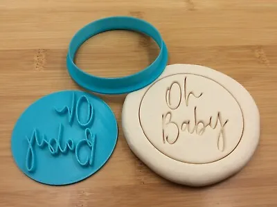 $7.56 • Buy Oh Baby Baby Shower Birthday Cookie Cutter Embosser Fondant  Stamp Mould 