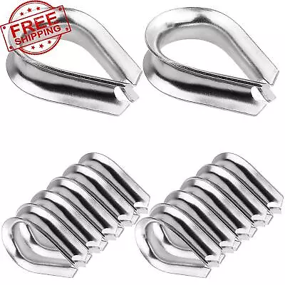 12pcs 1/2 Inch Wire Rope Thimbles M12 Cable Thimbles 304 Stainless Steel Thimble • $23.49