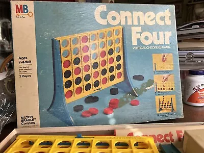 Vintage Connect Four Vertical Checkers Game Complete Milton Bradley 1979  • $4.99